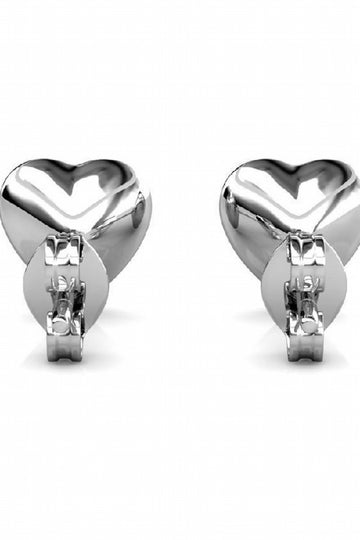 Stylacity Silver Heart Stud Earrings With Swarovski Crystals Stylacity